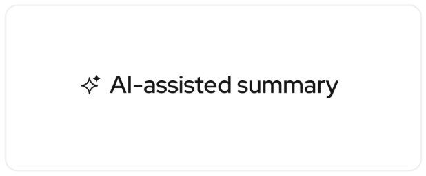 AI-assisted summary with sparkle icon