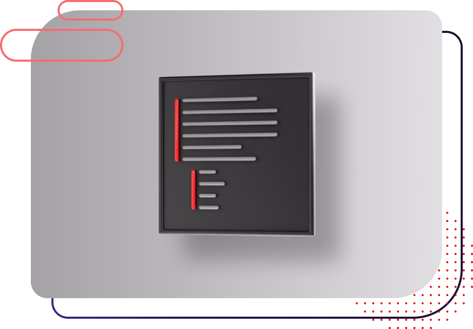Stylized nested list on a gray background