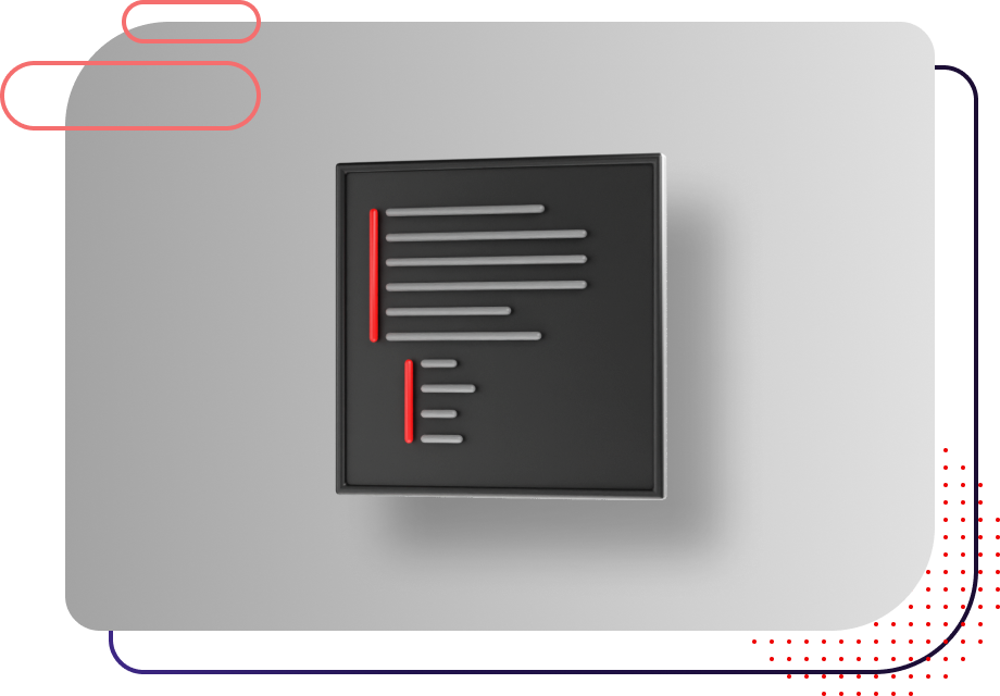 stylized nested list on a grey background