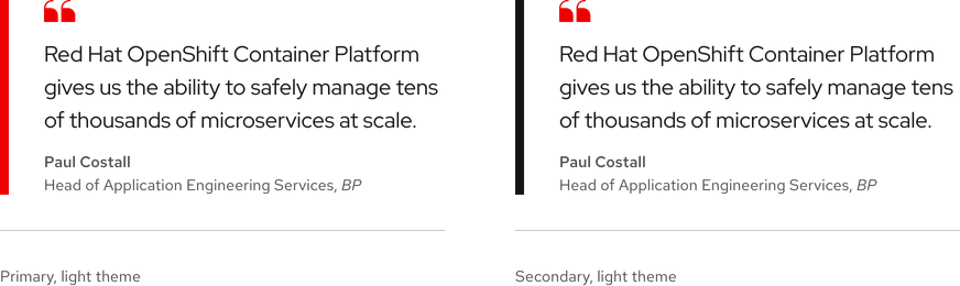 Image of two blockquotes, a red emphasis border on the left and a black emphasis border on the right