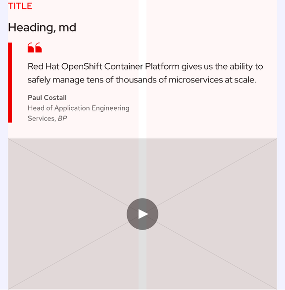 Image of a blockquote with video for large mobile screens