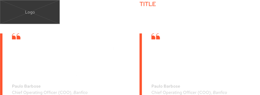 Image of two dark theme blockquotes, left example is default size with logo and right example is default size with title text and heading text