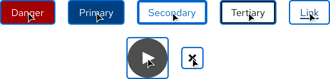 Image of light theme button active states