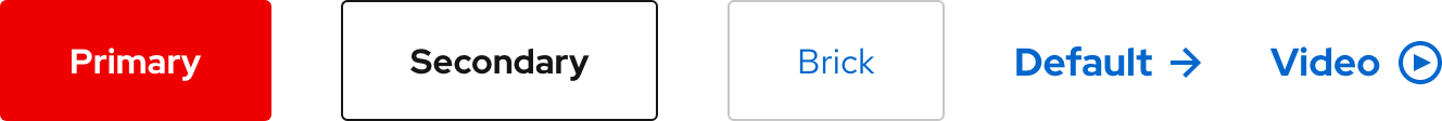 Image of light theme Primary, Secondary, Brick, Default, and Default video variants