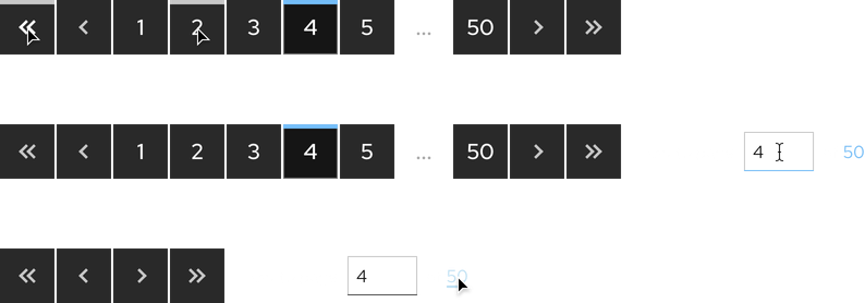 Image of dark theme pagination hover states