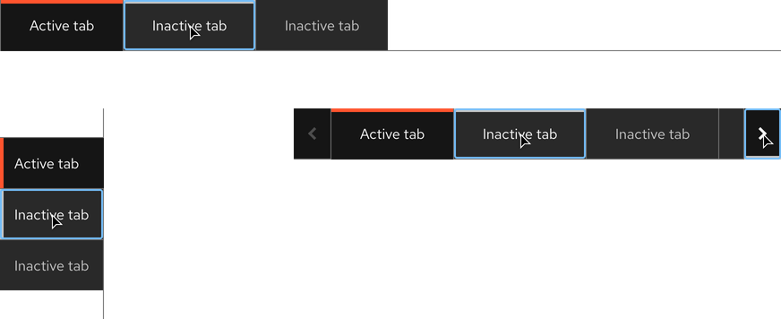 Image of dark theme box tabs active states